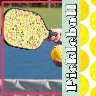 Palas De Pickleball Primavera para flores silvestres Patrón floral Ama