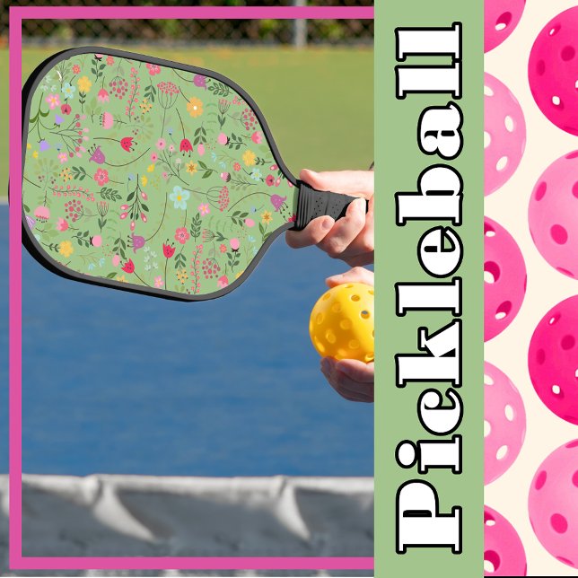 Palas De Pickleball Primavera para flores silvestres Sage Green Floral (Subido por el creador)