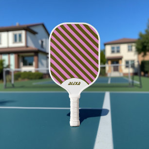 Palas De Pickleball Primavera vintage inspirada en raya púrpura retro 