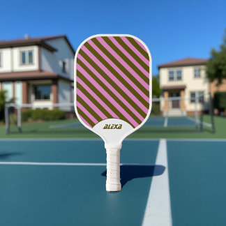 Palas De Pickleball Primavera vintage inspirada en raya púrpura retro