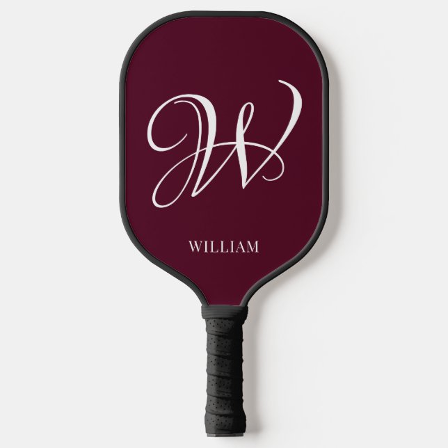 Palas De Pickleball Primer monograma elegante y personalizado de Borgo (Anverso)