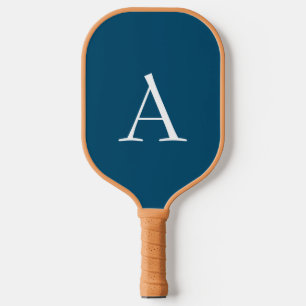 Palas De Pickleball Primer monograma moderno elegante de la llanura az