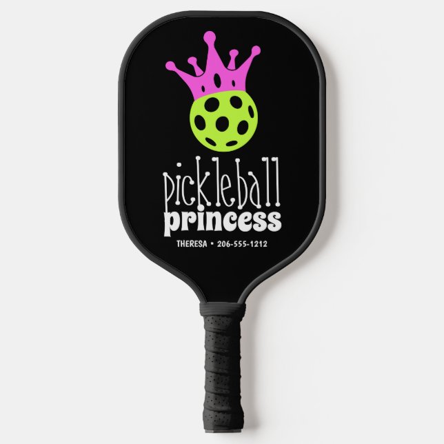 Palas De Pickleball Princesa de baloncesto Bright Neon Personalizada (Anverso)