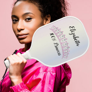 Palas De Pickleball Princesa Pearl y Tiara Diamante Rosa