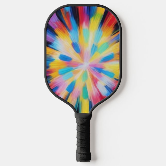 Palas De Pickleball Prismatic Radiance: Abstract Sunburst Radio Waves  (Anverso)