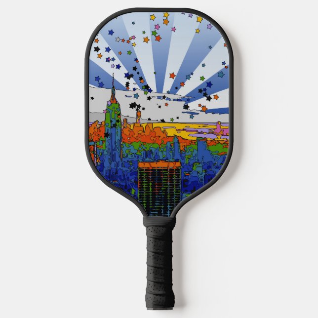 Palas De Pickleball Psychedelic NYC: Vista de línea ancha ESB (Anverso)