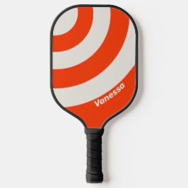 Palas De Pickleball Puesta de sol retro naranja franja de tres círculo
