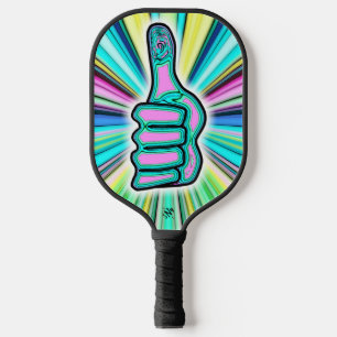 Palas De Pickleball Pulgares para arriba y abajo de color psicodélico