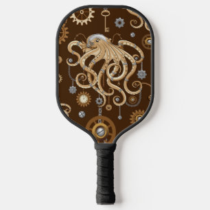 Palas De Pickleball Pulpo Steampunk Retro Fantasía Mecánica