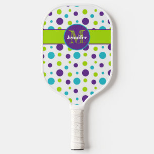 Palas De Pickleball Punto de Polka personalizado, cal de cuadrados, pú