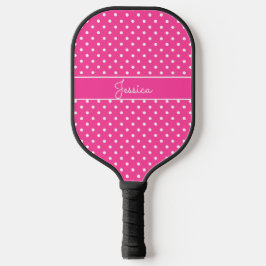 Palas De Pickleball Punto rosa caliente con nombre