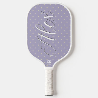 Palas De Pickleball Puntos de Lunares Lila Crema Patrón de Lunares