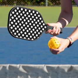 Palas De Pickleball Puntos de polka blancos y negros
