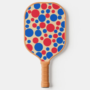 Palas De Pickleball Puntos Rojos Y Azules Sobre Tan