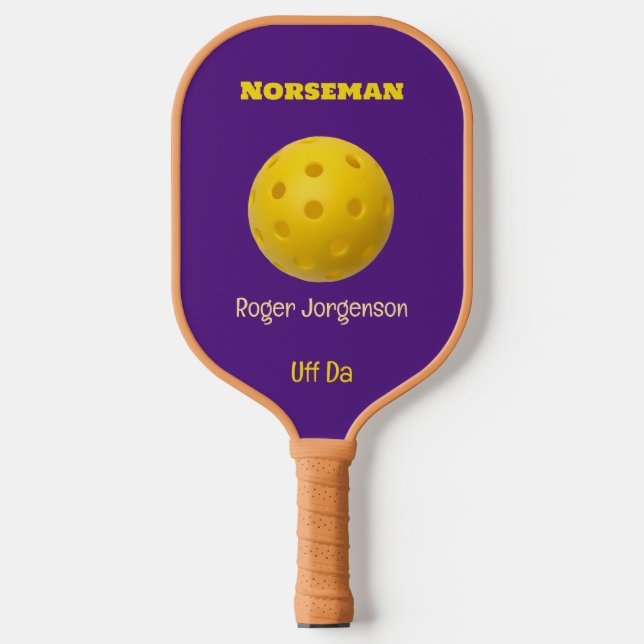 Palas De Pickleball Purple Gold Norseman Personalizado Uff Da (Anverso)