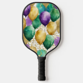 PALAS DE PICKLEBALL PURPLE GREEN YELLOW MARDI GRAS BALLOONS