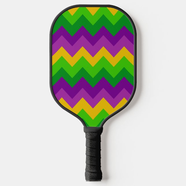 PALAS DE PICKLEBALL PURPLE VERDE ORO MARDI GRAS ZIG ZAG HUELGA (Anverso)