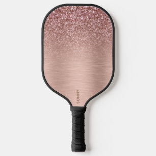 Palas De Pickleball Purpurina de imitación de oro Rosa y textura metál