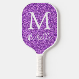 Palas De Pickleball Purpurina de imitación púrpura de moda Monograma N