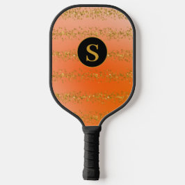 Palas De Pickleball Purpurina de Monograma Naranja