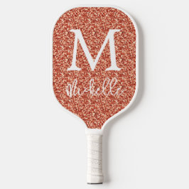 Palas De Pickleball Purpurina de Terracotta de moda Monograma Nombre i