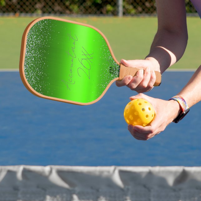 Palas De Pickleball Purpurina Metalizado cepillado verde Monograma sim (in situ)