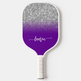Palas De Pickleball Purpurina plateado Violet Purple Ombre Moderno Scr