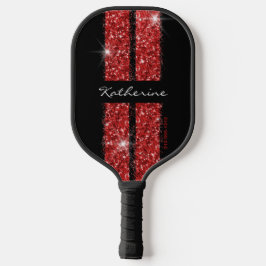 Palas De Pickleball Purpurina Rojo Carreras Deportiva franjas Elegante