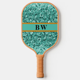 Palas De Pickleball Purpurina verde verde azulado Nombre personalizado