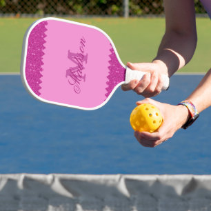 Palas De Pickleball Purpurina zigzag, monograma