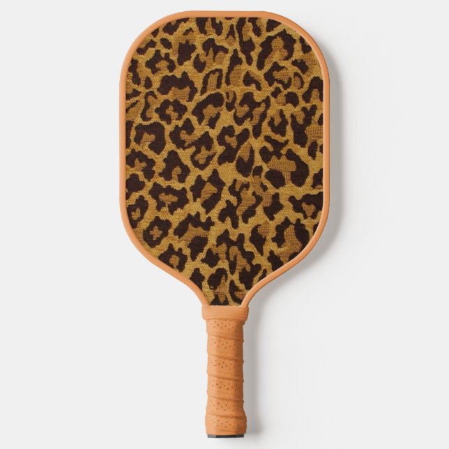 Palas De Pickleball RAB Rockabilly Estampado Leopardo Marrón Dorado (Anverso)