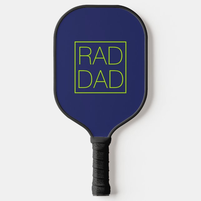 Palas De Pickleball Rad Dad neon verde azul marino minimalista moderno (Anverso)