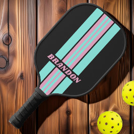 Palas De Pickleball Rally Prisma Nocturno Retro con nombre