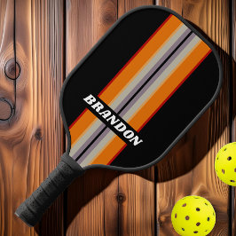 Palas De Pickleball Rally Rainbow con nombre retro
