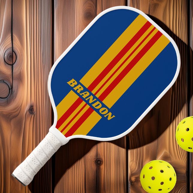 Palas De Pickleball Rally retro cálido con nombre (Subido por el creador)