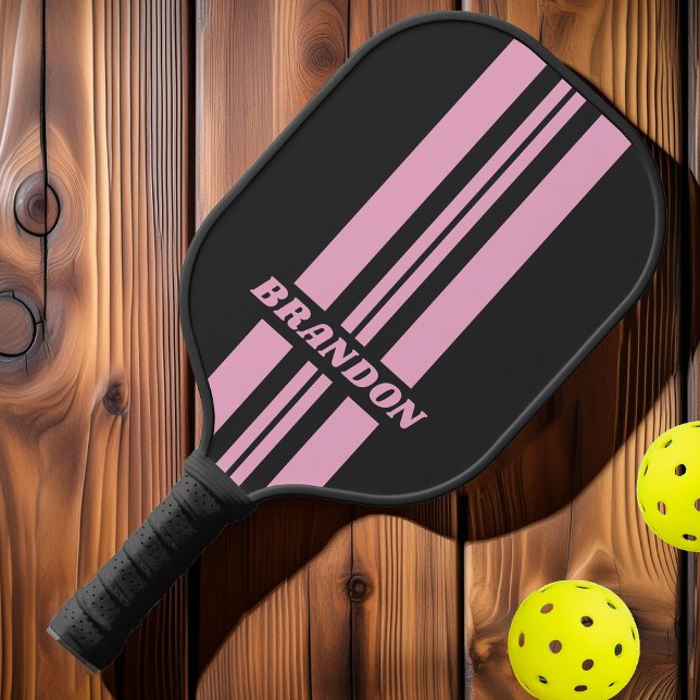Palas De Pickleball Rally Retro Pink Night de dos bandas con nombre (Subido por el creador)