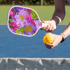 Palas De Pickleball Ramo de Colores Diseño de Arte Abstracto Colorido