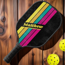 Palas De Pickleball Rastreo retro con nombre tachado oscuro 80