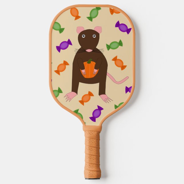 Palas De Pickleball Rata de Halloween y calabaza (Anverso)