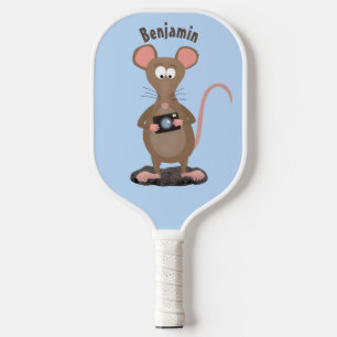 Palas De Pickleball Rata divertida con ilustracion de personalizado de