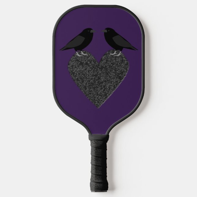 Palas De Pickleball Ravens góticas y corazón negro (Anverso)