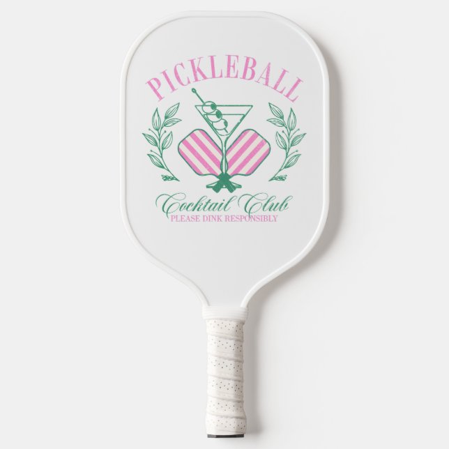 Palas De Pickleball Rayado rosa y blanco | Cabana (Anverso)
