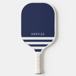 Palas De Pickleball Rayas Azules Marineras Modernas Personalizadas