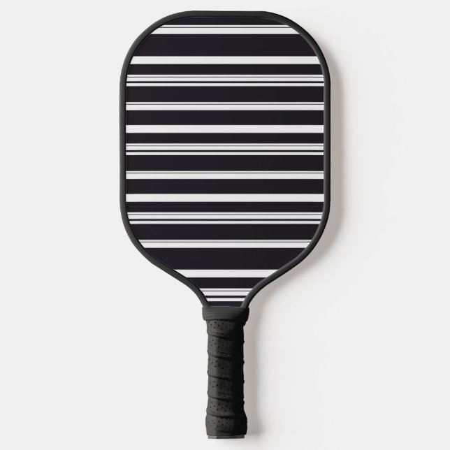 Palas De Pickleball Rayas blancas negras cortas (Anverso)
