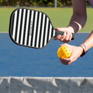 Palas De Pickleball Rayas blancas y negras por Shirley Taylor