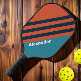 Palas De Pickleball Rayas con Salpicaduras de Verde Acuático Deportivo
