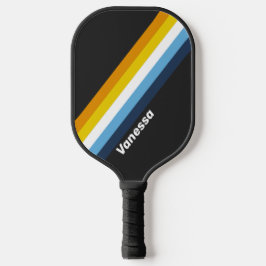 Palas De Pickleball Rayas de Anochecer de Carbón con Nombre