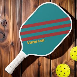 Palas De Pickleball Rayas de Arrecife Rubí con Nombre