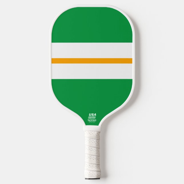 Palas De Pickleball Rayas de Carreras blanca verde Naranja amarillo br (Anverso)
