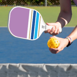 Palas De Pickleball Rayas de carreras de bloque de color lavanda azul 
